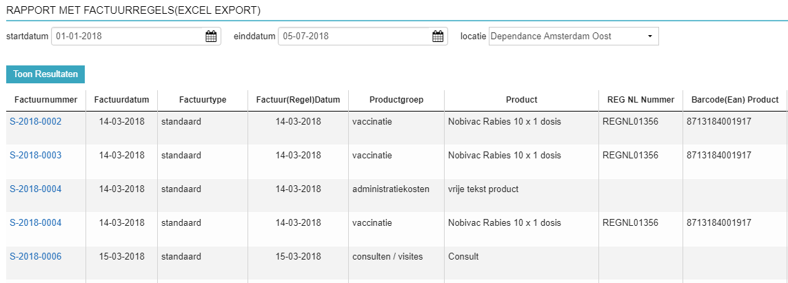 Hoe draai en exporteer ik een rapportage met factuurregels (Excel