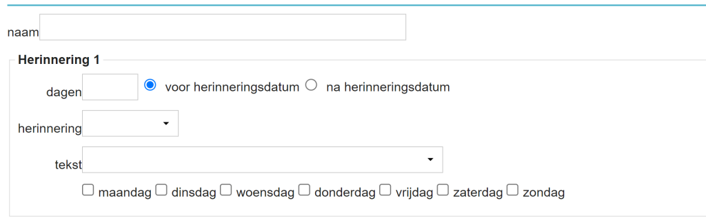 Notificatie instellingen voor automatische herinneringen